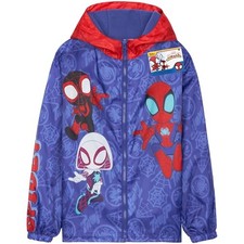 Raincoat for Boys, Teens, Rain Coat, Hooded 4-5T Blue Spidey Fleece Lining