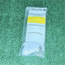 Chrome Hearts striped White Yellow Gray Socks Men 1 Pair Fashionable Pattern