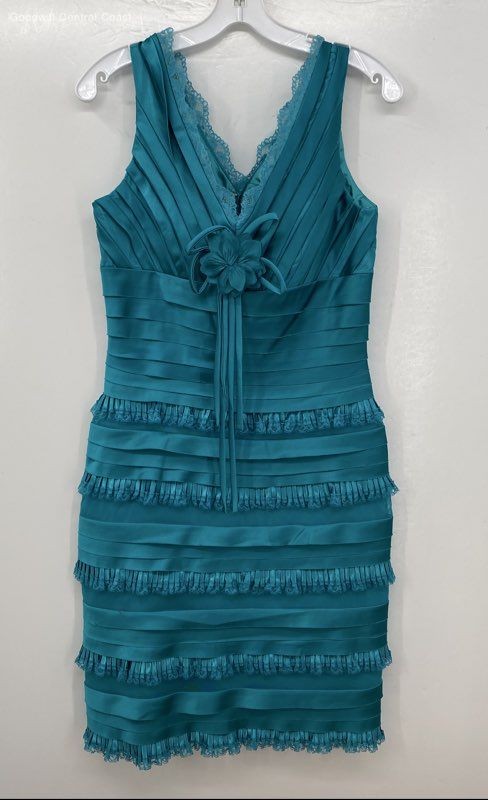 May Queen Couture Women's Teal Sheath Dress Size