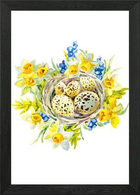 Nest Ei gerahmtes Wandbild Poster Leinwanddruck Bild