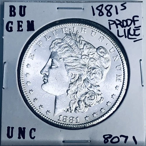 1881 S BU GEM MORGAN SILVER DOLLAR UNC MS+++ U.S. MINT RARE COIN 8071