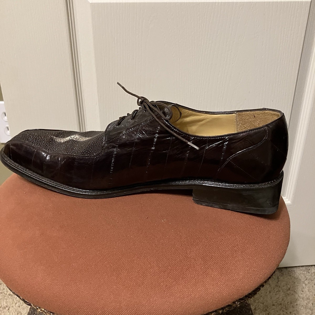 BELVEDERE EXOTIC Men\'s Dress Shoes Brown Genuine Stingray & Eeel, Size 13 Men main image 4