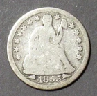 1855 w/arrows Seated Liberty Dime G