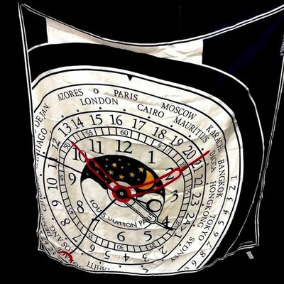 Louis Vuitton Montre GAE AULENTI Navy White LV Silk Scarf Stole