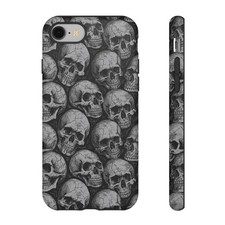 Skull Pattern Phone Case  Gothic Black Gray Skull iPhone Case