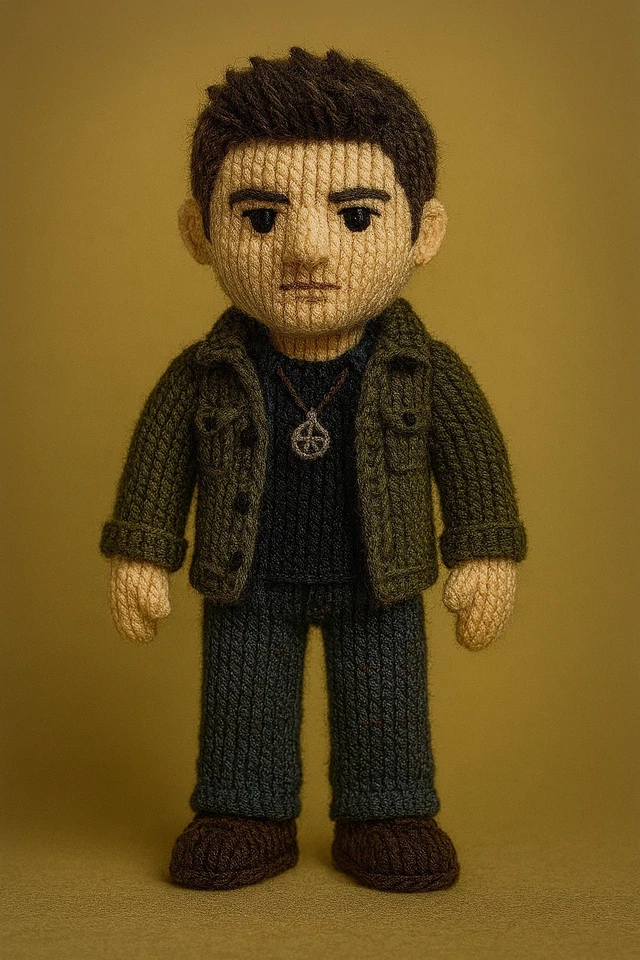 Dean Winchester Supernatural Knitted Knitting Pattern Only 25cm Tall Teddy