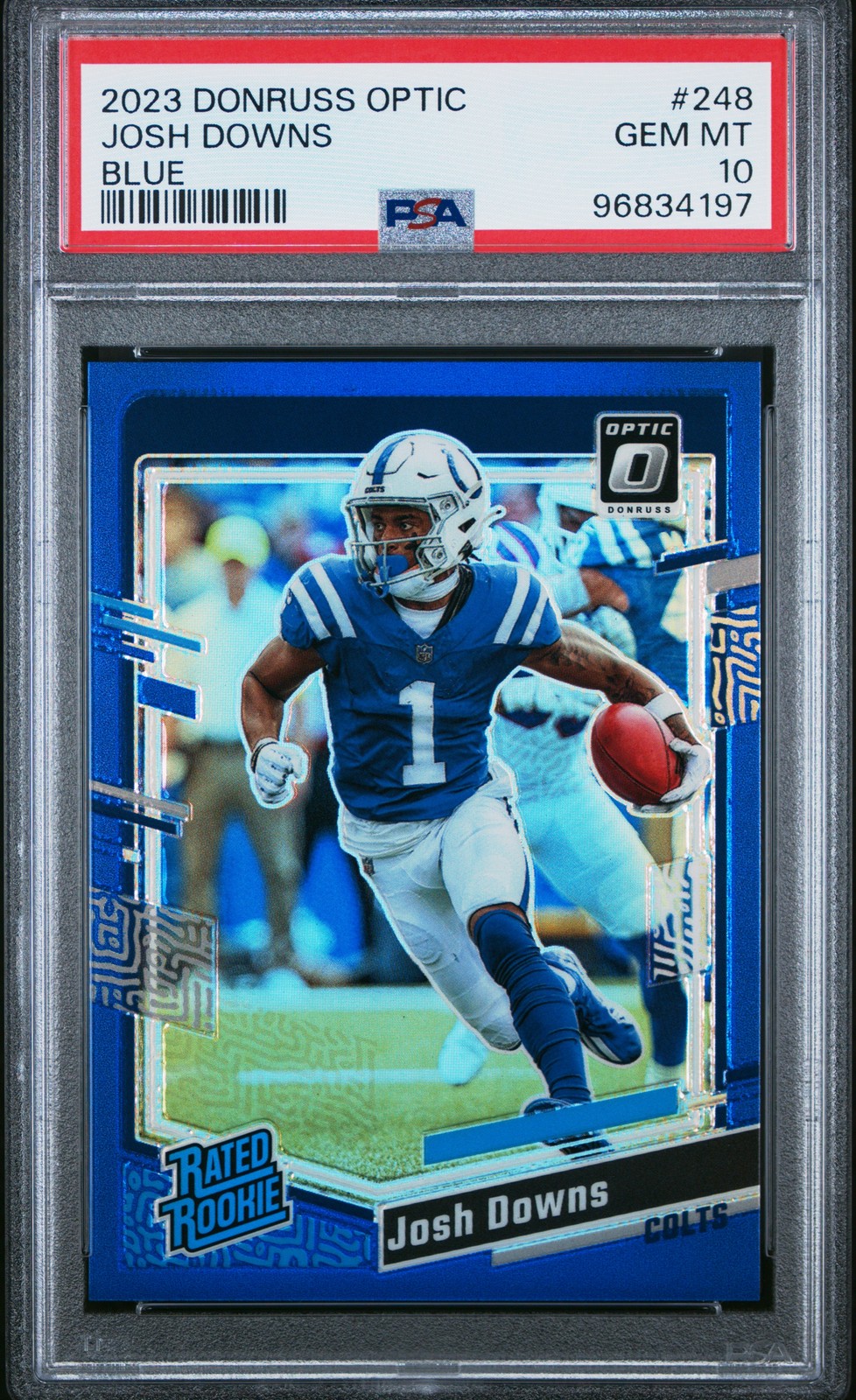 2023 PANINI DONRUSS OPTIC BLUE #248 JOSH DOWNS 76/199 PSA 10