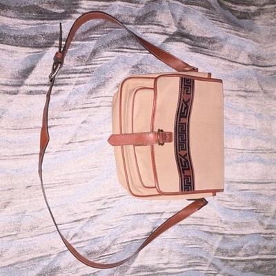 Yves Saint Laurent Umhängetasche Canvas/Leder Beige/Braun Schnalle