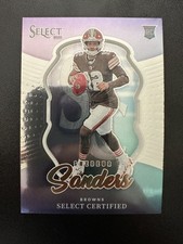 2025 Panini Select Shadeur Sanders Select Certified Insert #12 Browns QB RC