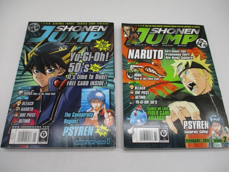 SHONEN JUMP 2011 ISSUES # 1 & 2 BOOKS PRE-OWNED SOME MINOR WEAR