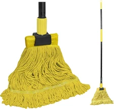 JEHONN Commercial Mop Heavy Duty Industrial String Mops with 57.5 Yellow 