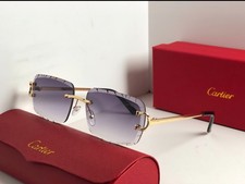 Cartier Big C Diamond Cut Purple Gradient Lens  Gold Frame FREE SHIPPING