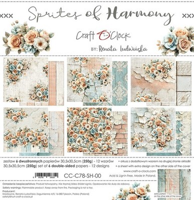 12'' x 12'' Scrapbooking Papierblock Karton Sprites of Harmony 6 Blatt 250 g/m²
