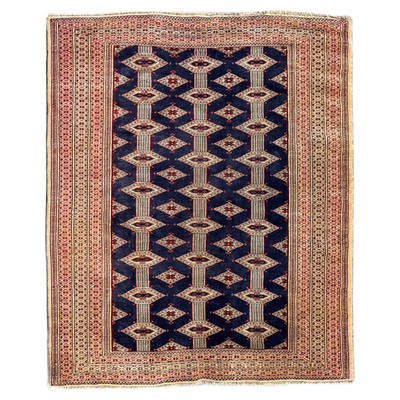 FEINER TEKKE TEPPICH HANDGEFERTIGT VINTAGE TÜRKOMAN TURKEMEN WOLLTEPPICH 5'1'' x 4'4''