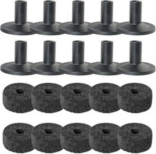 MEETOOT 10 Sets Cymbal Stand Felt Washer Kit Plastic Drum Black