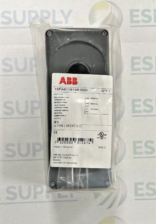 ABB MEP3-0 Enclosure – 3-Hole Empty Control Station, Gray, IP66, NEMA 4X