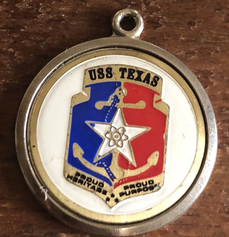 Vintage USS Texas Charm Pendant Gold & Silver Tone Proud Heritage Proud Purpose