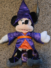 Disney Parks Minnie Mouse Halloween Witch Plush   Purple Hat  Dress   NWT