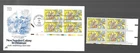 1988 Scott C117 New Sweden Colony plt blk FDC + MNH plate block; Art Craft cach