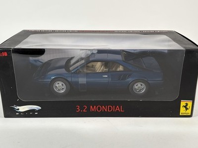 Hot Wheels Elite 1/18 Scale Ferrari Mondial 3.2 Blue - Uncommon