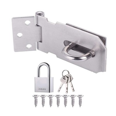 Stainless Steel Padlock Hasp Latch Lock with Comprehensive Security Features