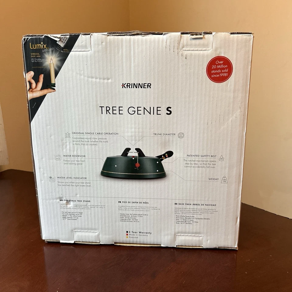 Soporte para árbol de Navidad, árbol de hasta 6 pies de alto, verde, Krinner 94760 Tree Genie S Foto 2 de 4