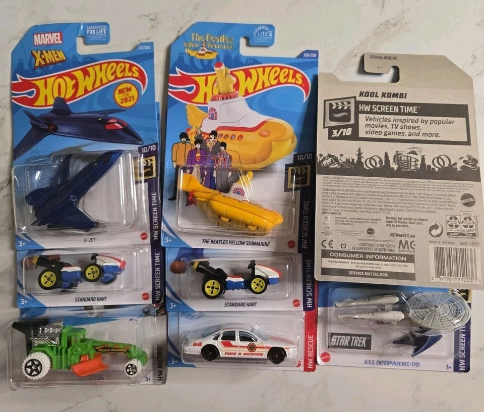 Hot Wheels|Kool Kombi Hello Kitty|Chevrolet |Mario Kart|Star Trek| Beatles| XMen - Image 4 of 4