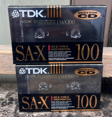 TDK SA-X100 IEC II Type II High Position Best For CD Blank Cassette Set Of 2 NEW