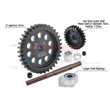 25/35T Spur/Pinion Gear Set MOD 1.5 - 8mm D-Bore w/ Bearings Input Shaft