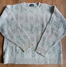 Vintage 90s Tony Lambert Mens Knit Sweater Sz L All Cotton Made in USA