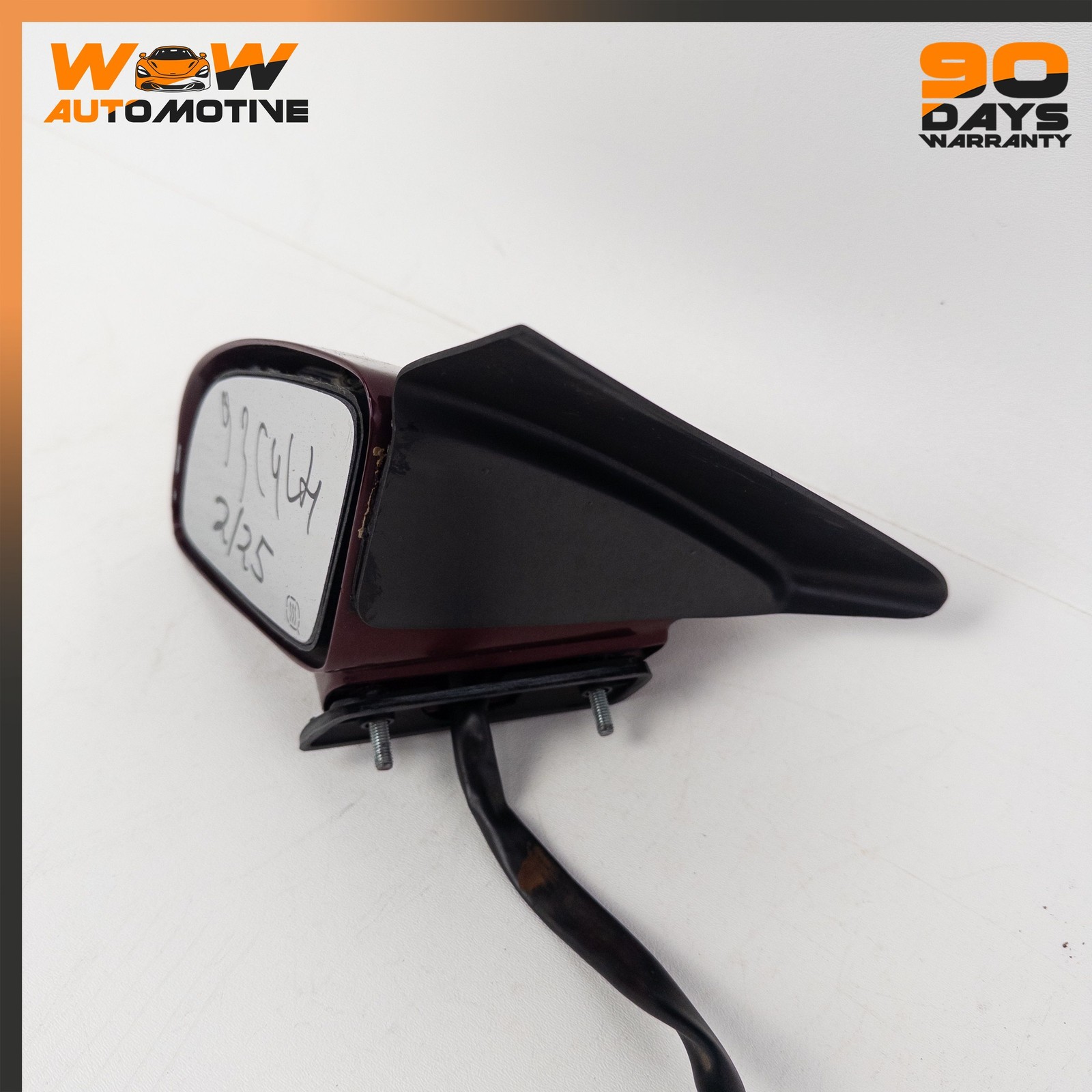 88-96 CHEVROLET CORVETTE C4 LEFT DRIVER SIDE VIEW MIRROR ASSEMBLY RED OEM