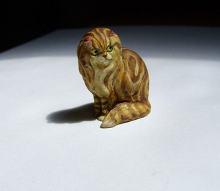 Dollhouse Miniature Cat metal Amanda Skinner 1:12 Artisan good vintage 7/8" hi