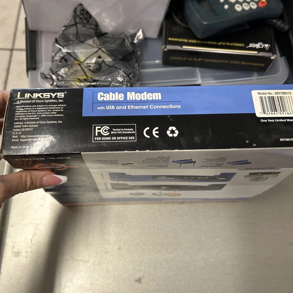 Linksys BEFCMU10 42.88 Mbps Cable Modem w/usb VER.3 - Image 2 of 4
