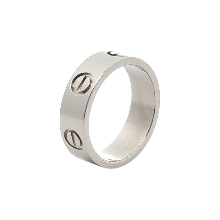 Cartier Love Ring 18K White Gold Size 5.5 Authentic Women's Jewelry #00504-image