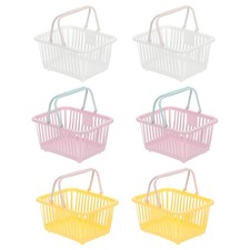 6PCS Mini Shopping Baskets with Handles Small Tiny Baskets, White Purple Yellow