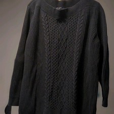 Tommy Hilfiger Women's s Navy Blue Cable-Knit Pullover Sweater Crew Neck XXL