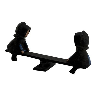 John Wright Amish Cast Iron 2 Girls on Teeter Totter 1997 Figures