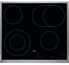 Image of AEG HK634060XB 3000 Series 60cm 4 Zone Ceramic Hob Stainless Steel Frame NEW