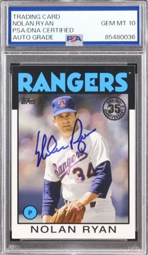 See Description! Nolan Ryan Signed 2021 Topps #86B-34 PSA Auto 10