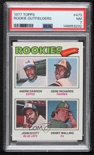 1977 Topps Rookie Outfielders Andre Dawson Gene Richards John Scott PSA 7 1c2s