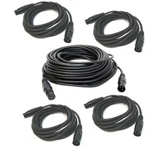 DJ Pro Lighting 4 15 Foot  1 50 Foot 3 Pin Male to Female Light DMX Cable