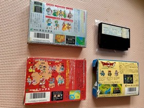 Dragon Quest I II III IV Famicom 4 Game Set Box Manual Tested