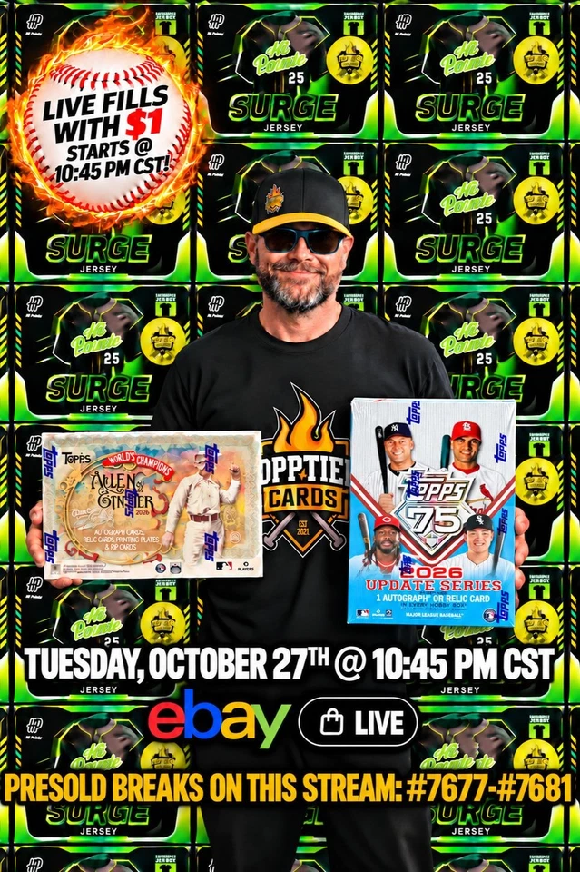 $1 START LIVE AUCTIONS-2026 GINTER, UPDATE + HP AUTO MEMORABILIA & MORE!!!