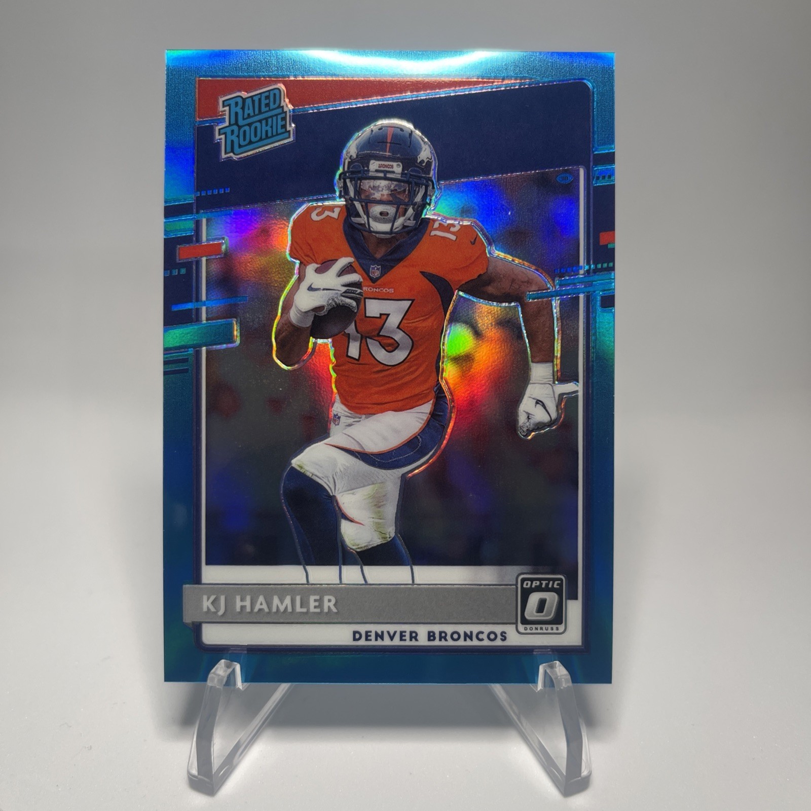 2020 Panini Donruss Optic KJ Hamler Aqua Holo Rookie #/299 #170 Denver Broncos