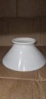 antique white milk glass slant shade utilized for Victorian-era parlor oil lamps