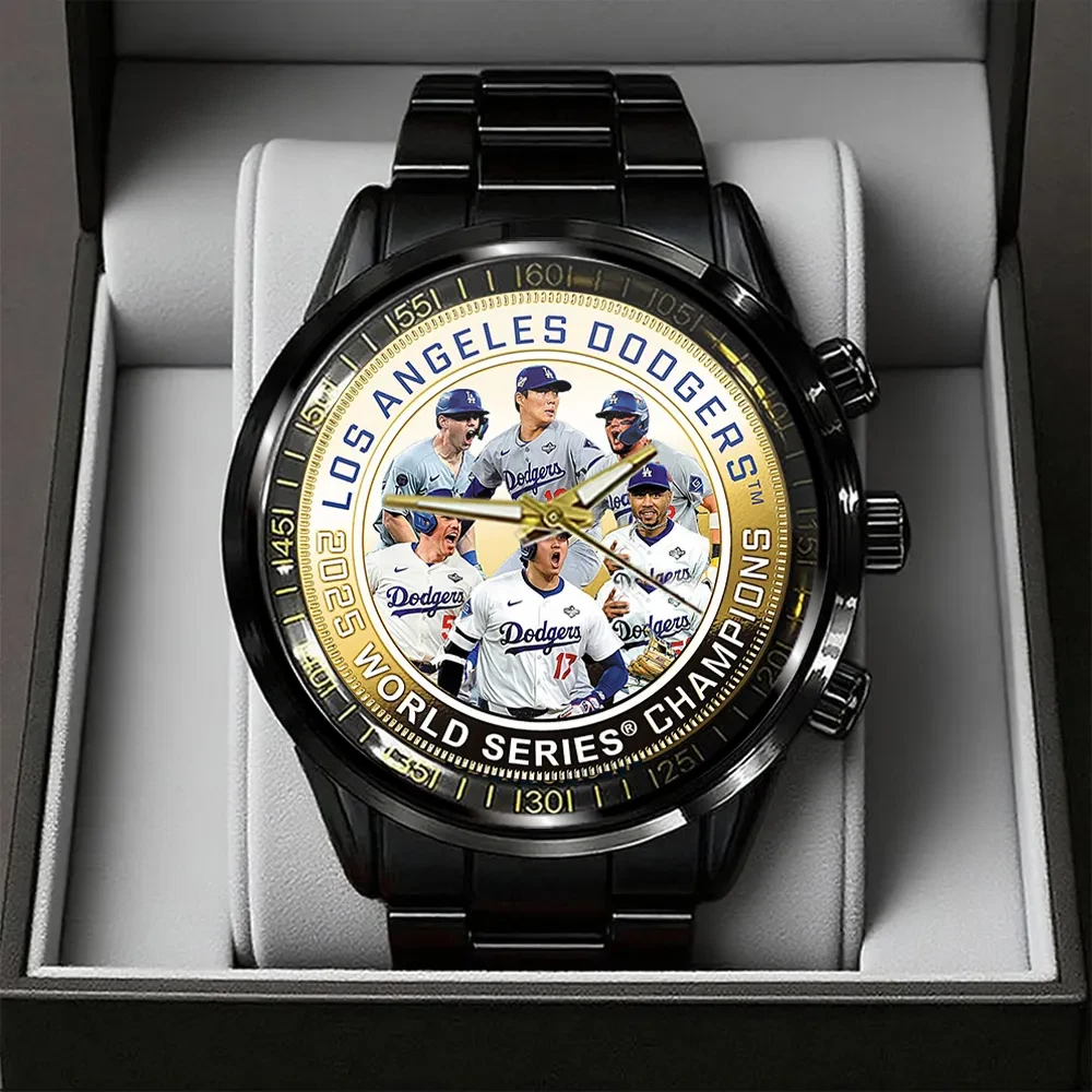 Dodgers World Series 2025 Steel Band Watch Black Stainless Steel Accessories Jewelry