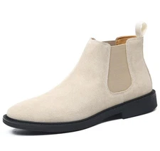 Men's Faux Suede Pull On Chelsea Ankle Boots Party Casual Formal Club Work Shoes