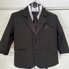 Toddler 18-24 Months 5 Piece Tuxedo Suit Jacket Shirt Vest Tie Pants Wedding