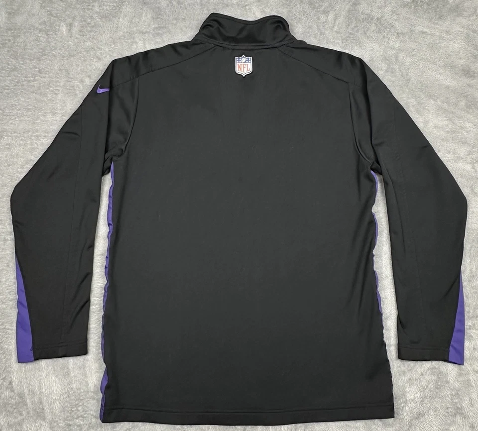 Nike Baltimore Ravens Chaqueta Para Hombres Pequeña Negra Púrpura Sobre el Campo 1/4 Cremallera Pullover Foto 4 de 4
