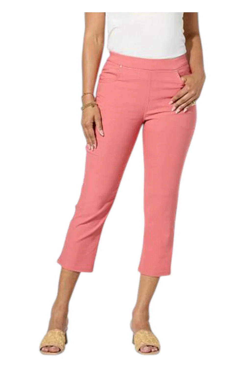 HUE Women's Everyday Stretch Knit Pull-On Capri Pant Faded Rose
Opens in a new window or tab